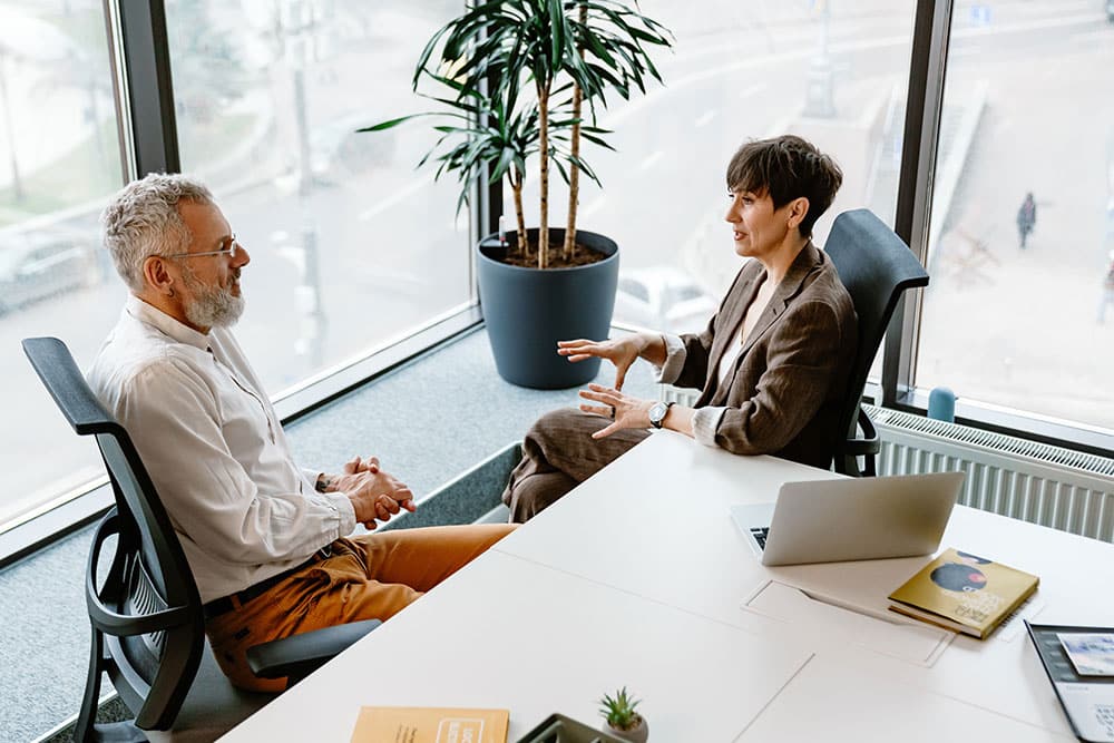 Colleagues having difficult conversation